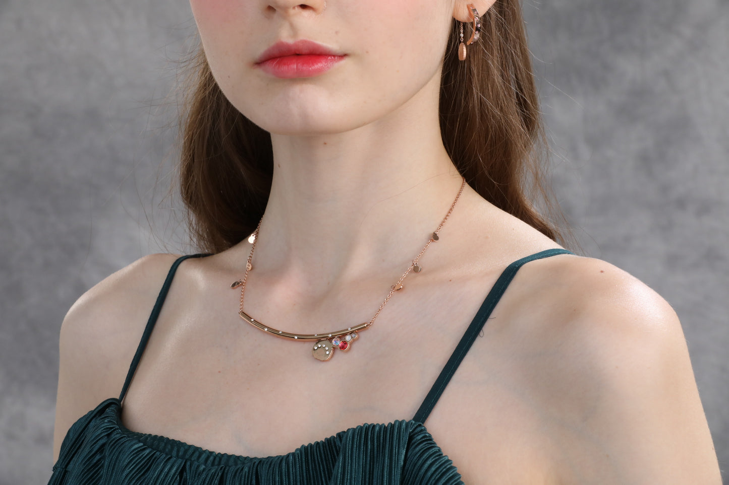 THE SMILE NECKLACE(ROSEGOLD) image 1