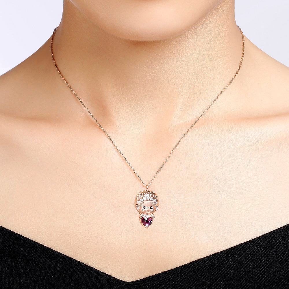LOVE PENDANT NECKLACE(ROSEGOLD) image 3