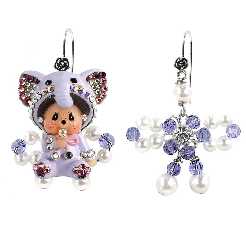 BOW EARRINGS W/ELEPHANT MCC image 0