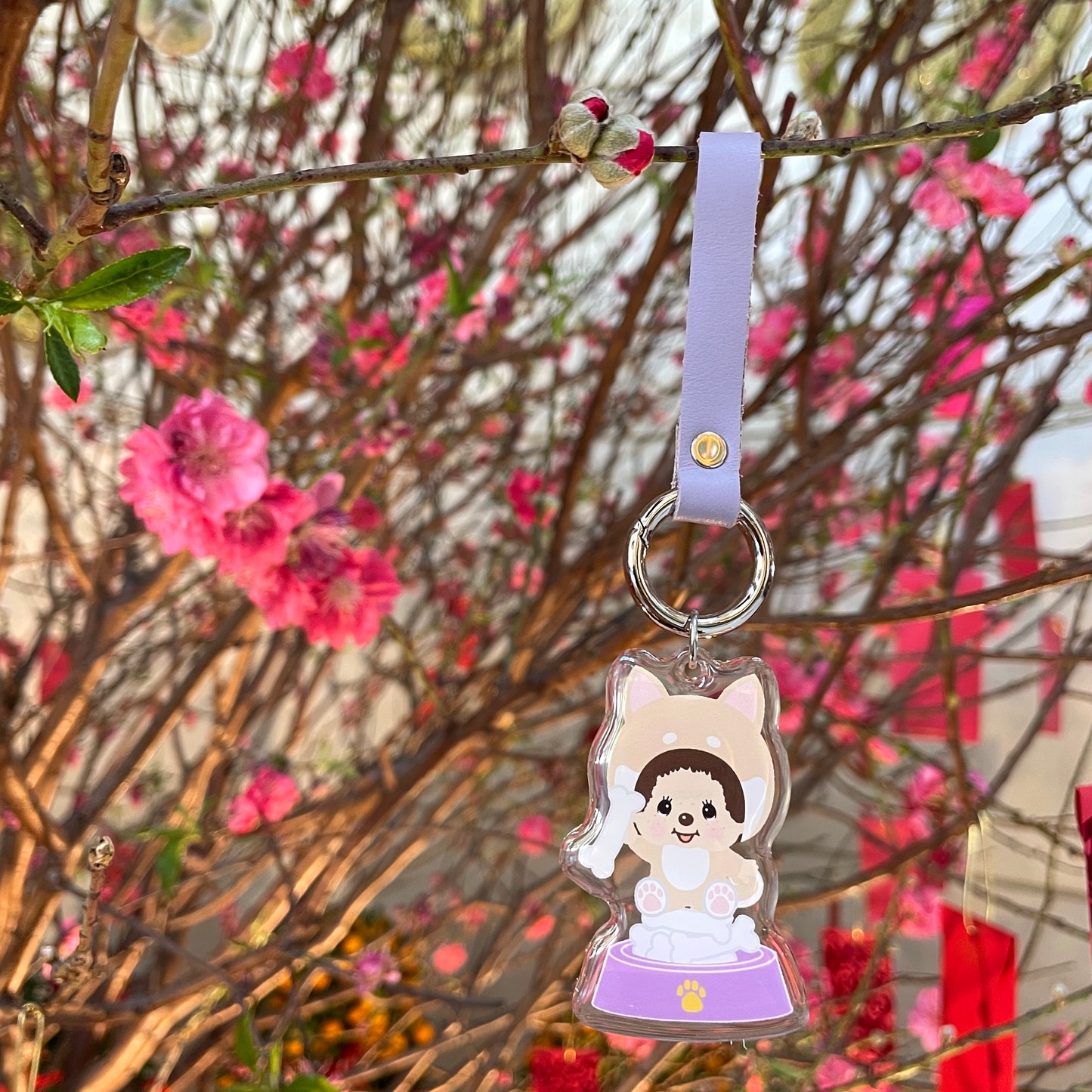 LEATHER STRAP KEYCHAIN(DOG) image 1