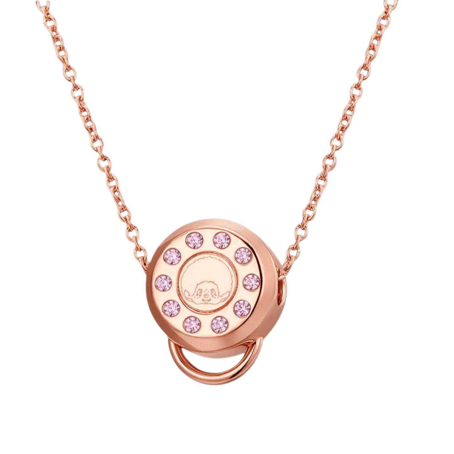 Signature Charm Carrier Necklace (Short) Rosegold