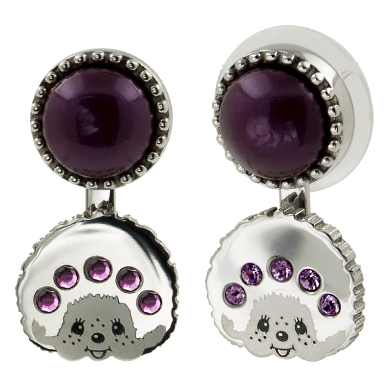 LOGOMANIA EARRINGS(SILVER/PURPLE) image 0