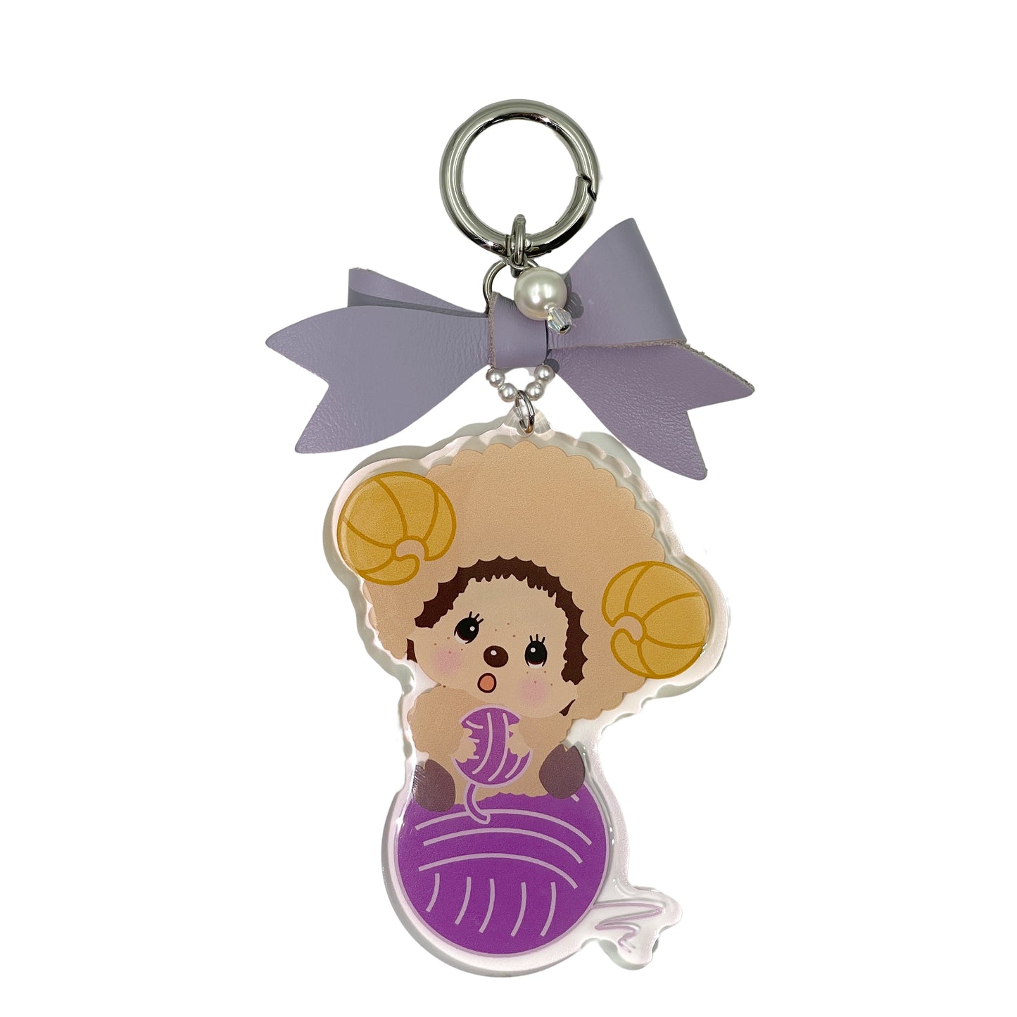 LEATHER BOW KEYCHAIN(SHEEP) image 0