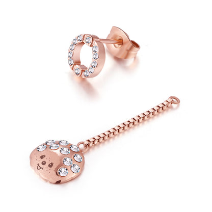 FANCY CIRCLE EARRINGS(ROSEGOLD) image 2