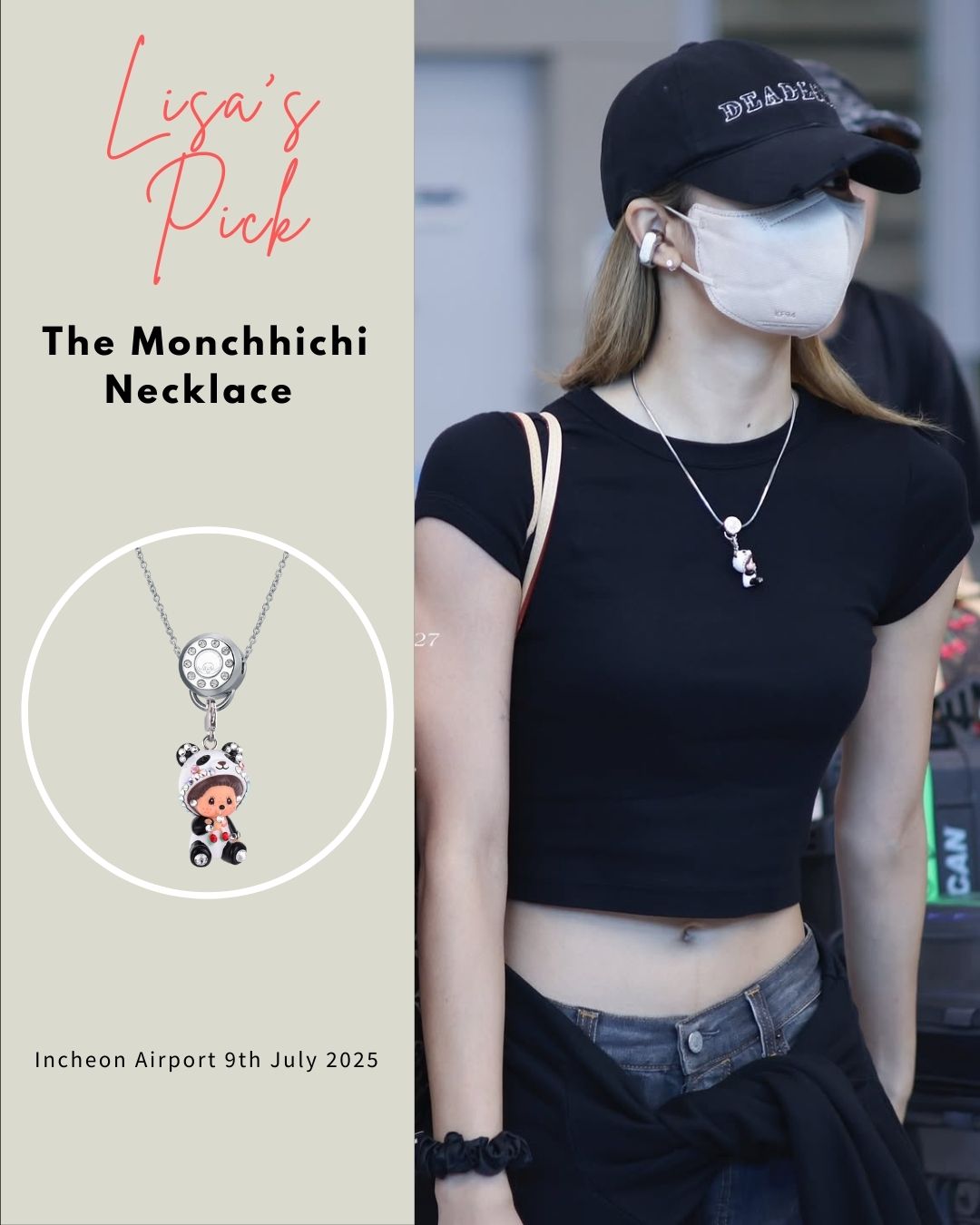 MONCHHICHI｜バニーチャーム (Black/White Panda) Monchhichi Charm (Black/White Panda) – Monchhichi Jewelry by Atelier