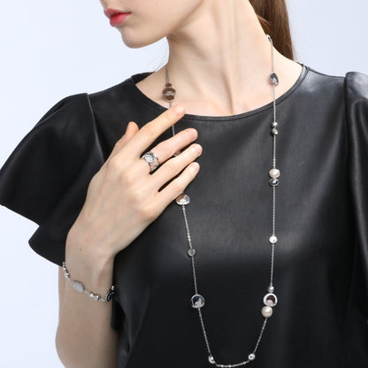 LOGOMANIA NECKLACE(SILVER/WHITE) image 1