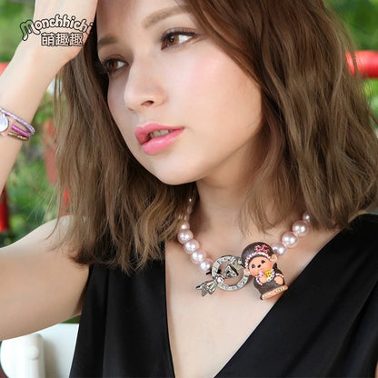 14mm Swarovski Pearl Choker (Pink)