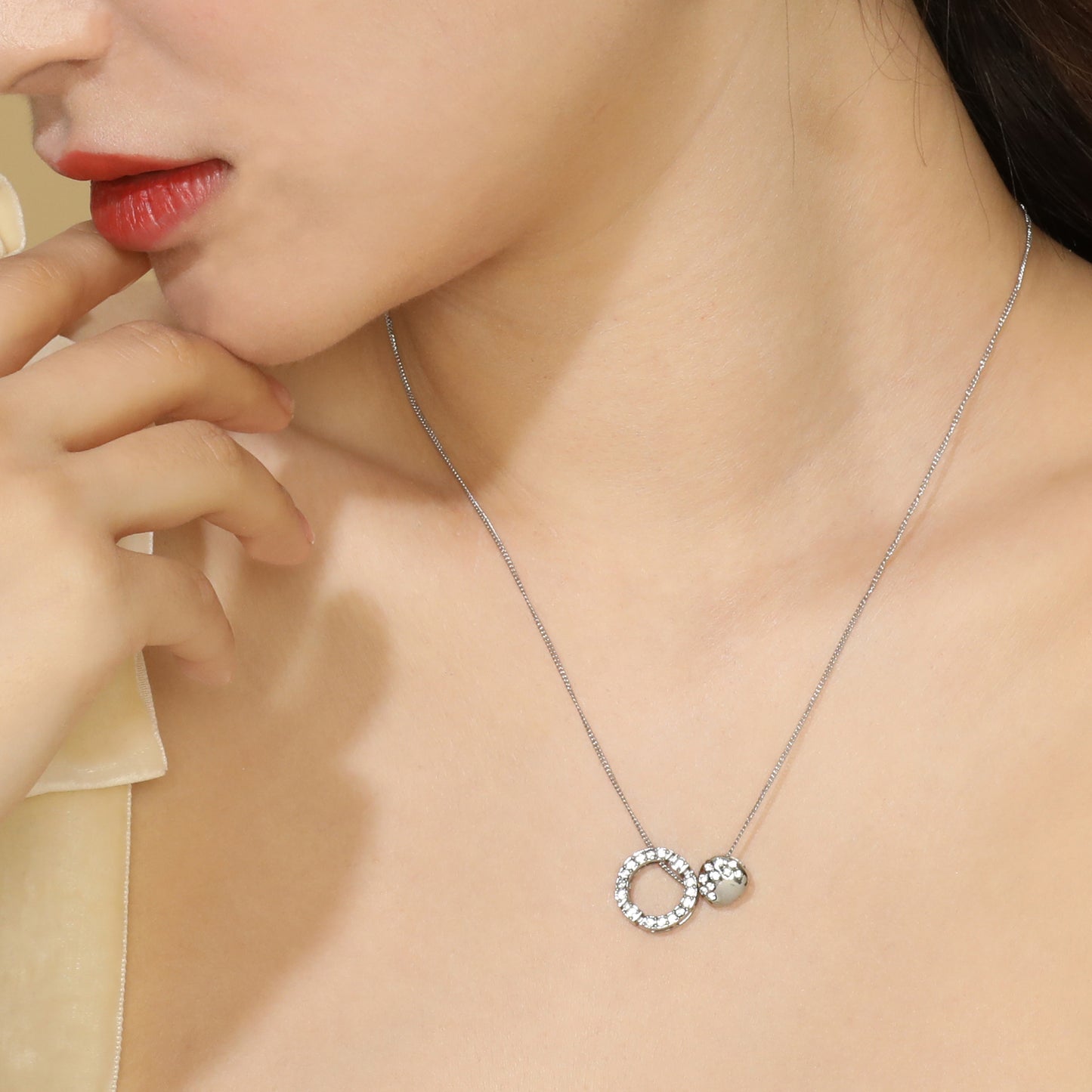 FANCY CIRCLE EARRINGS(SILVER) image 13