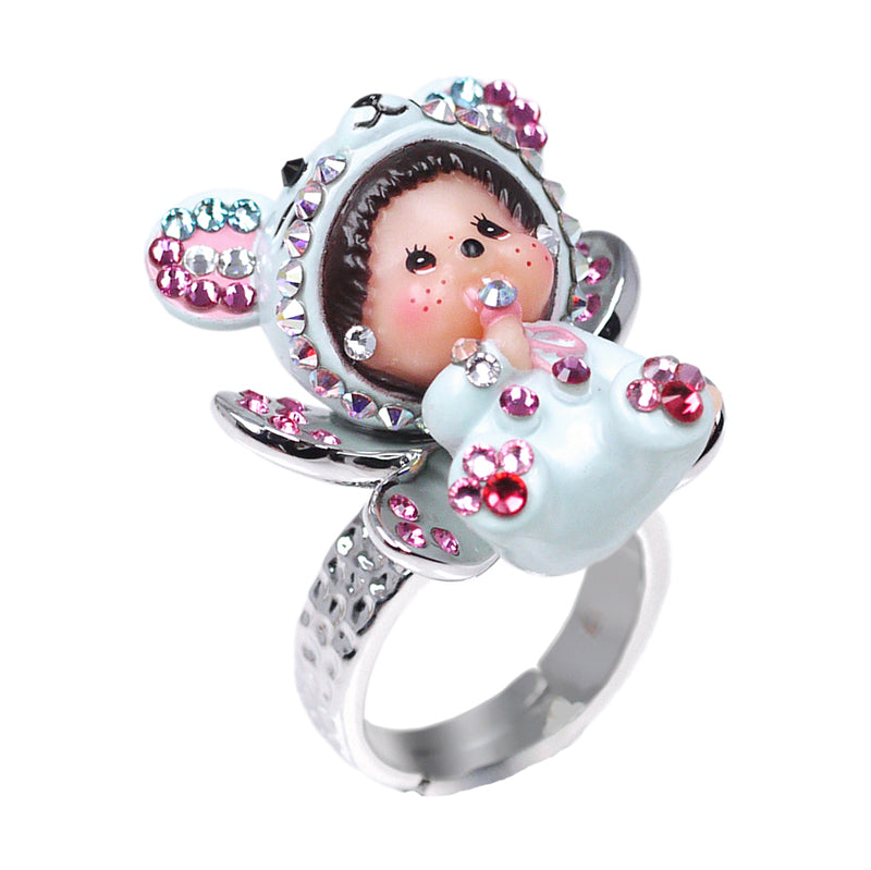 BUTTERFLY PLATINUM PLATED RING W/MOUSE MCC image 0