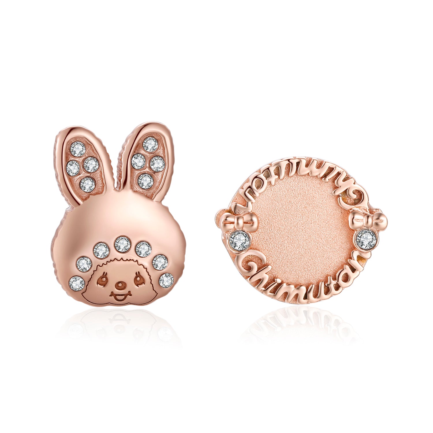 CHIMUTAN LETTERING EARRINGS(ROSEGOLD) image 0
