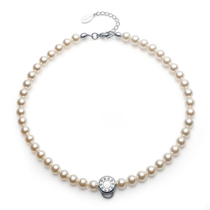 8MM PEARL NECKLACE(CREAMROSE) image 0
