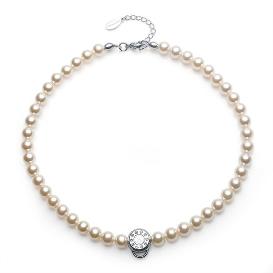 8MM PEARL NECKLACE(CREAMROSE) image 0