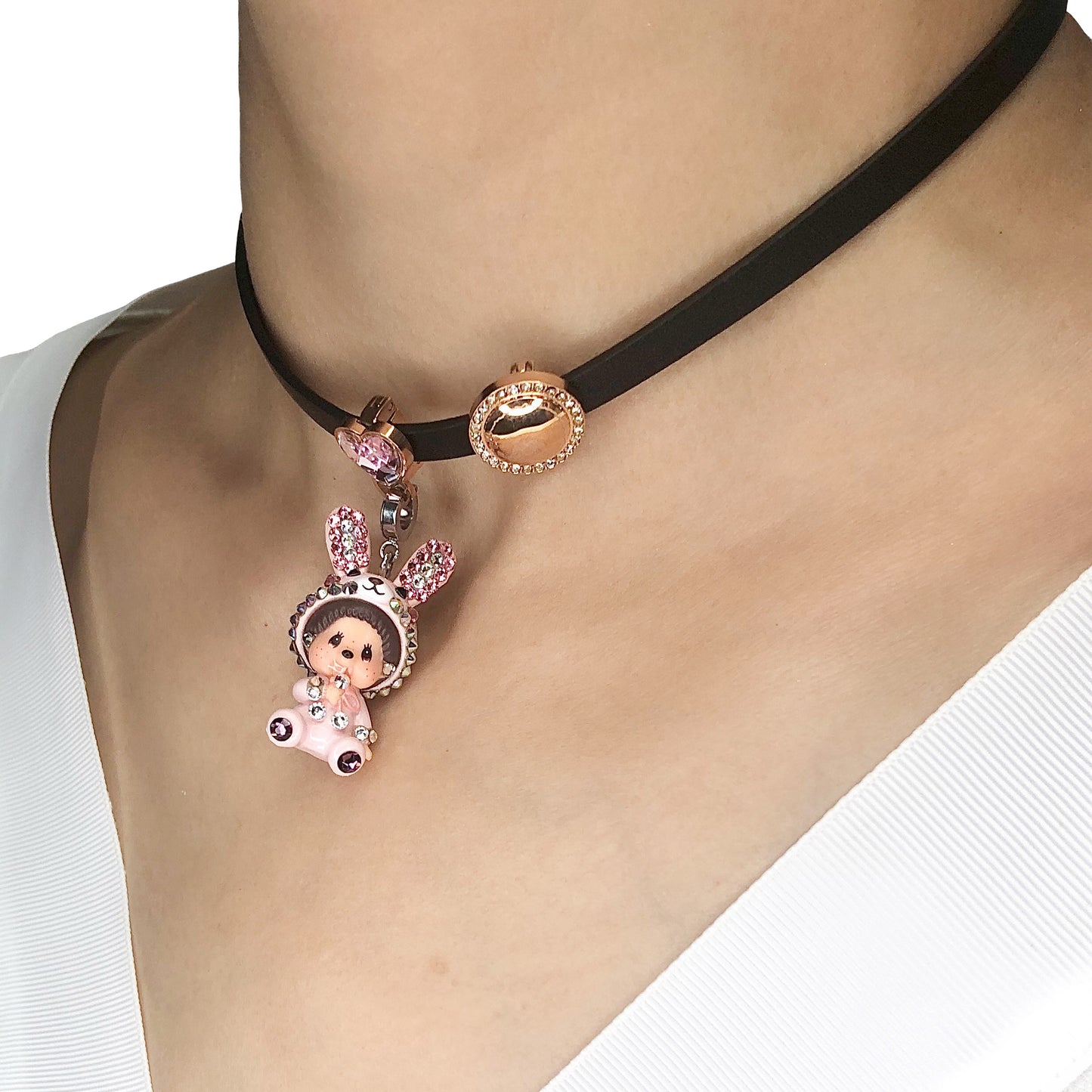 LEATHER CHOKER (ROSEGOLD) image 3