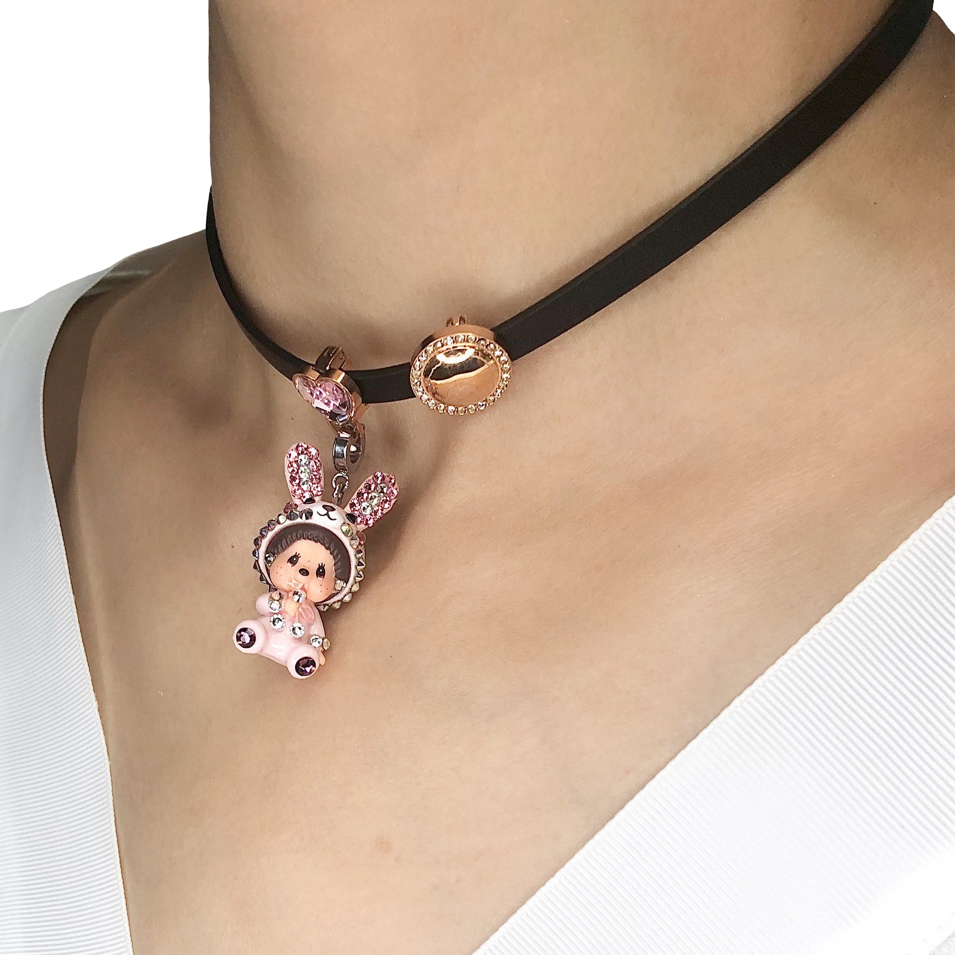 LEATHER CHOKER (ROSEGOLD) image 3