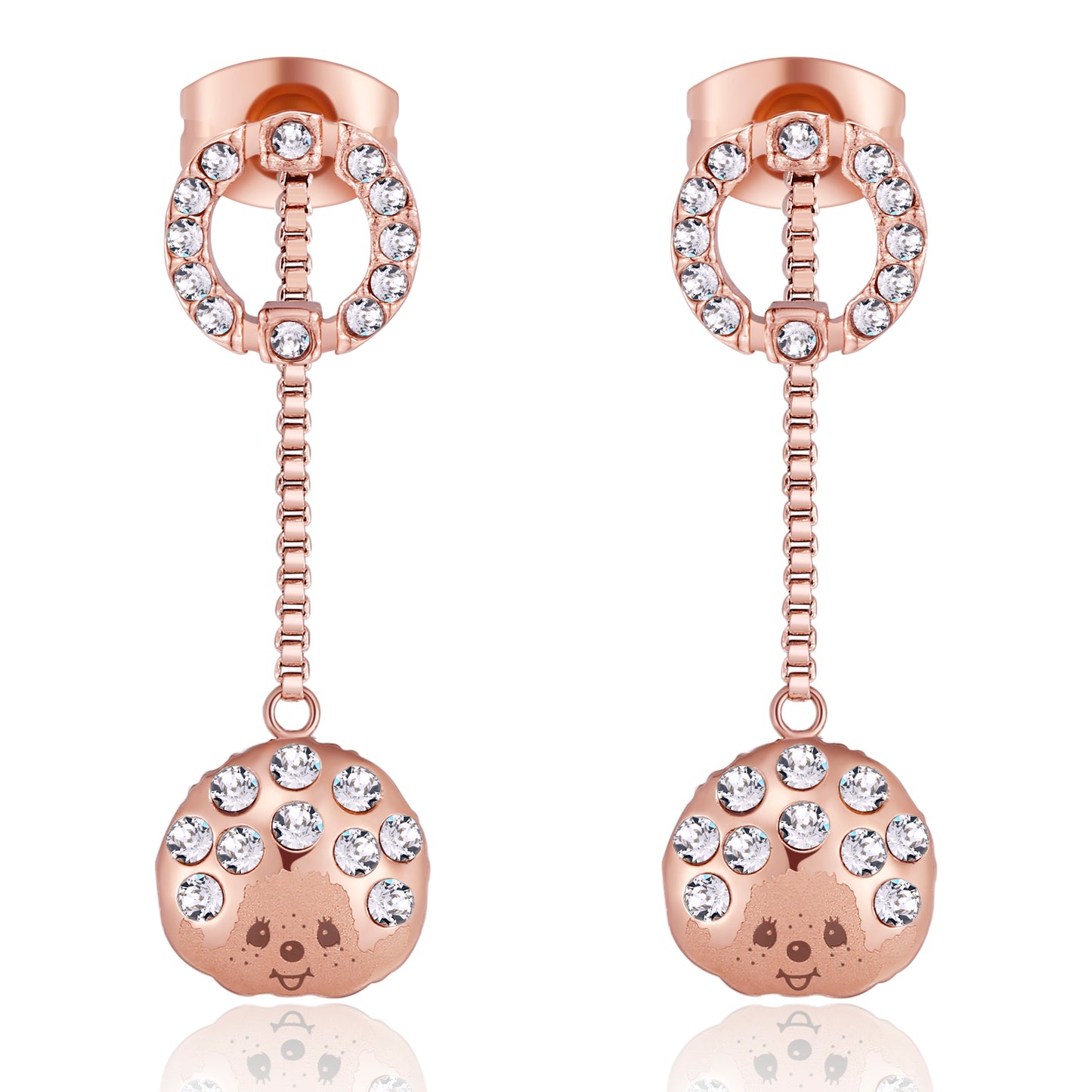 FANCY CIRCLE EARRINGS(ROSEGOLD) image 0