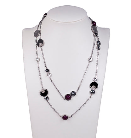 LOGOMANIA NECKLACE(SILVER/PURPLE) image 3