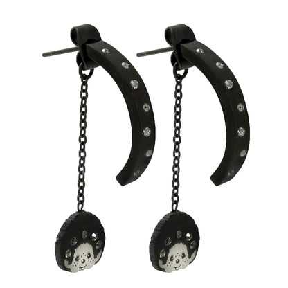 THE SMILE EARRINGS(BLACK) image 2