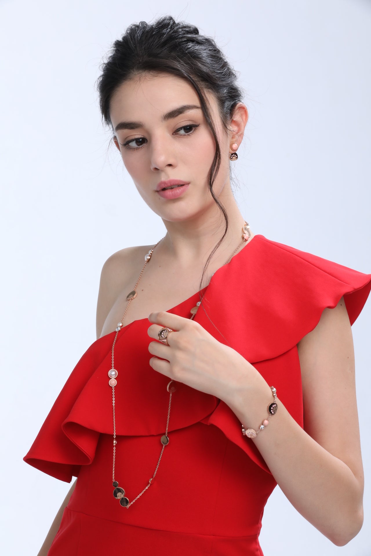 LOGOMANIA EARRINGS(ROSEGOLD) image 1