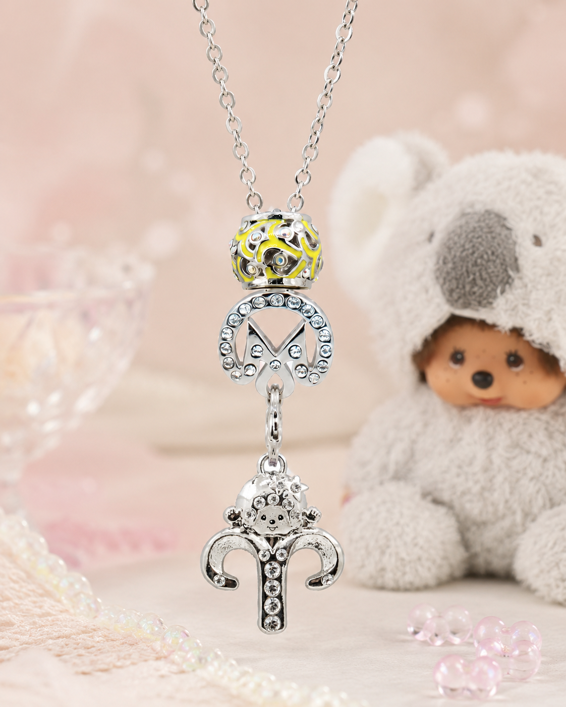 925 Silver Zodiac Charm Necklace (Aries)