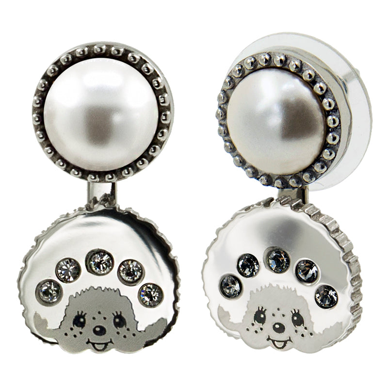 LOGOMANIA EARRINGS(SILVER/WHITE) image 0