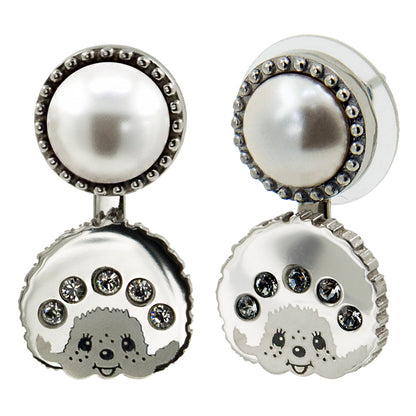 LOGOMANIA EARRINGS(SILVER/WHITE) image 0