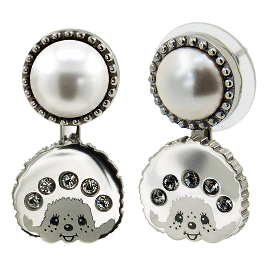 LOGOMANIA EARRINGS(SILVER/WHITE) image 0