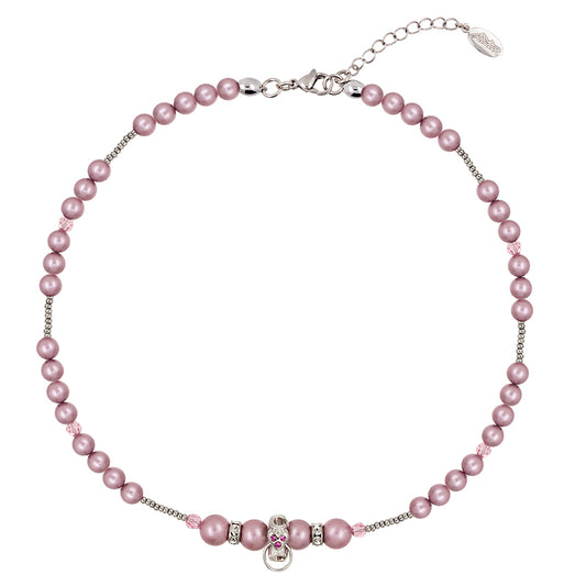 SS BEAD NECKLACE(POWDERPINK) image 0