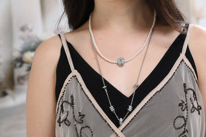 DOUBLE CHARM NECKLACE(WHITE) image 1