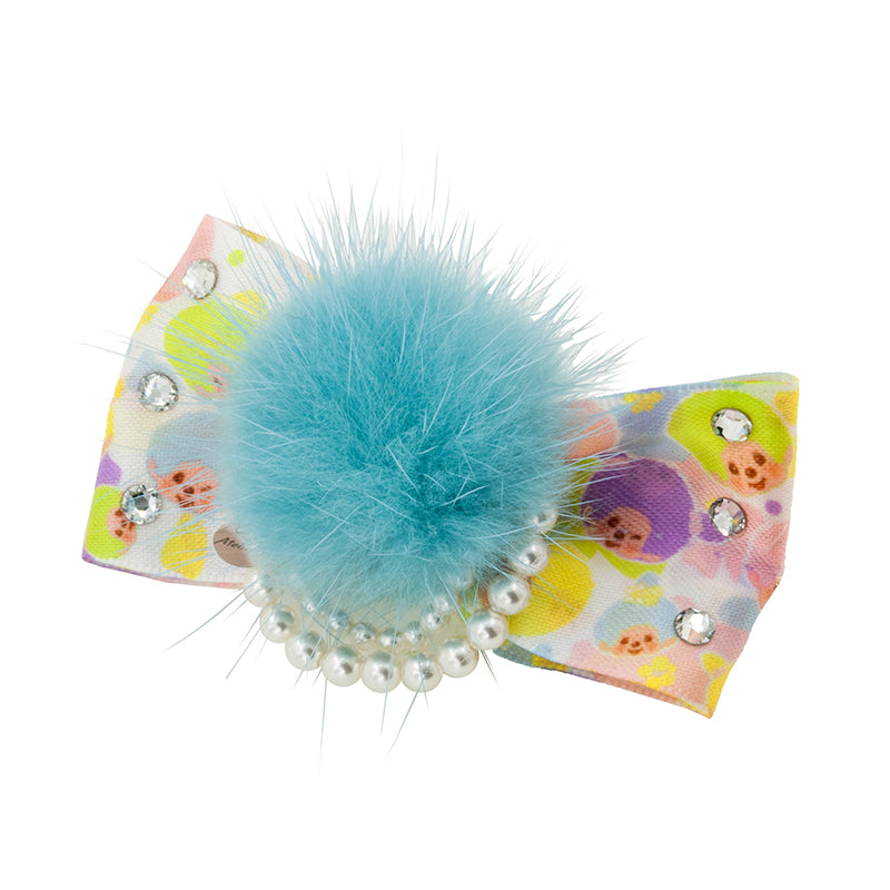 POMPOM HAIRCLIP(BLUE) image 0