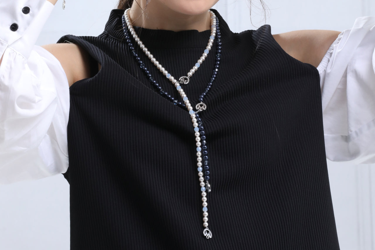 M PEARL NECKLACE(NIGHTBLUE) image 1