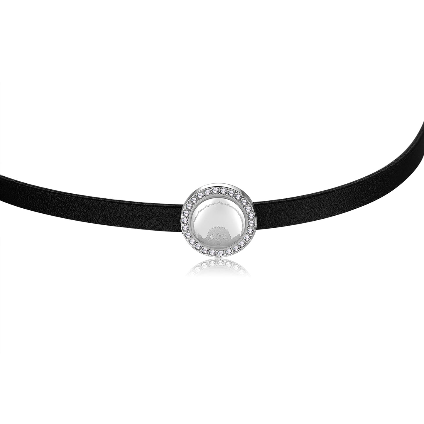 LEATHER CHOKER (SILVER) image 5