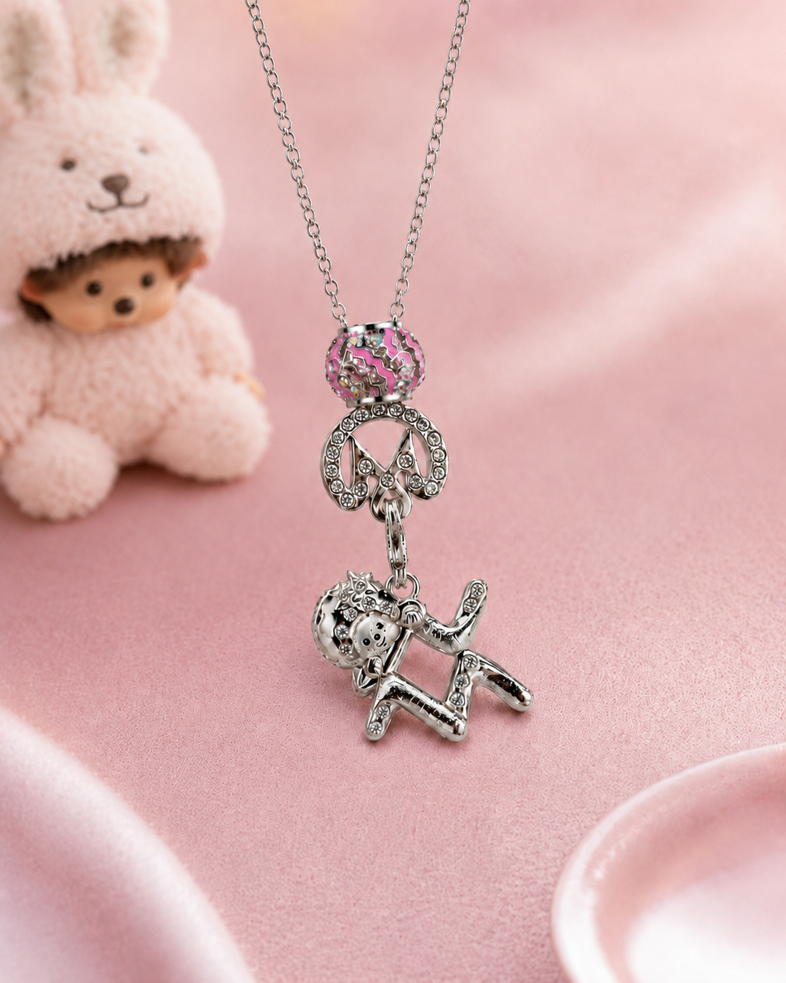 925 Silver Zodiac Charm Necklace (Aquarius)