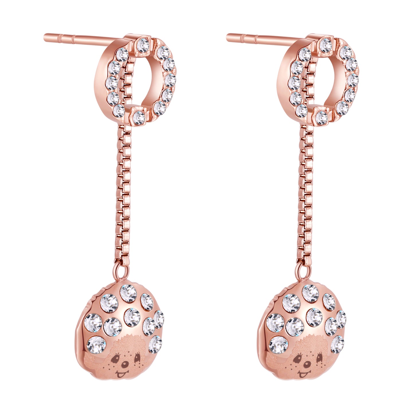 FANCY CIRCLE EARRINGS(ROSEGOLD) image 1