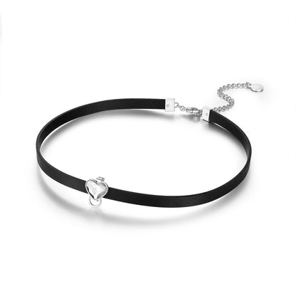 LEATHER CHOKER (SILVER) image 2