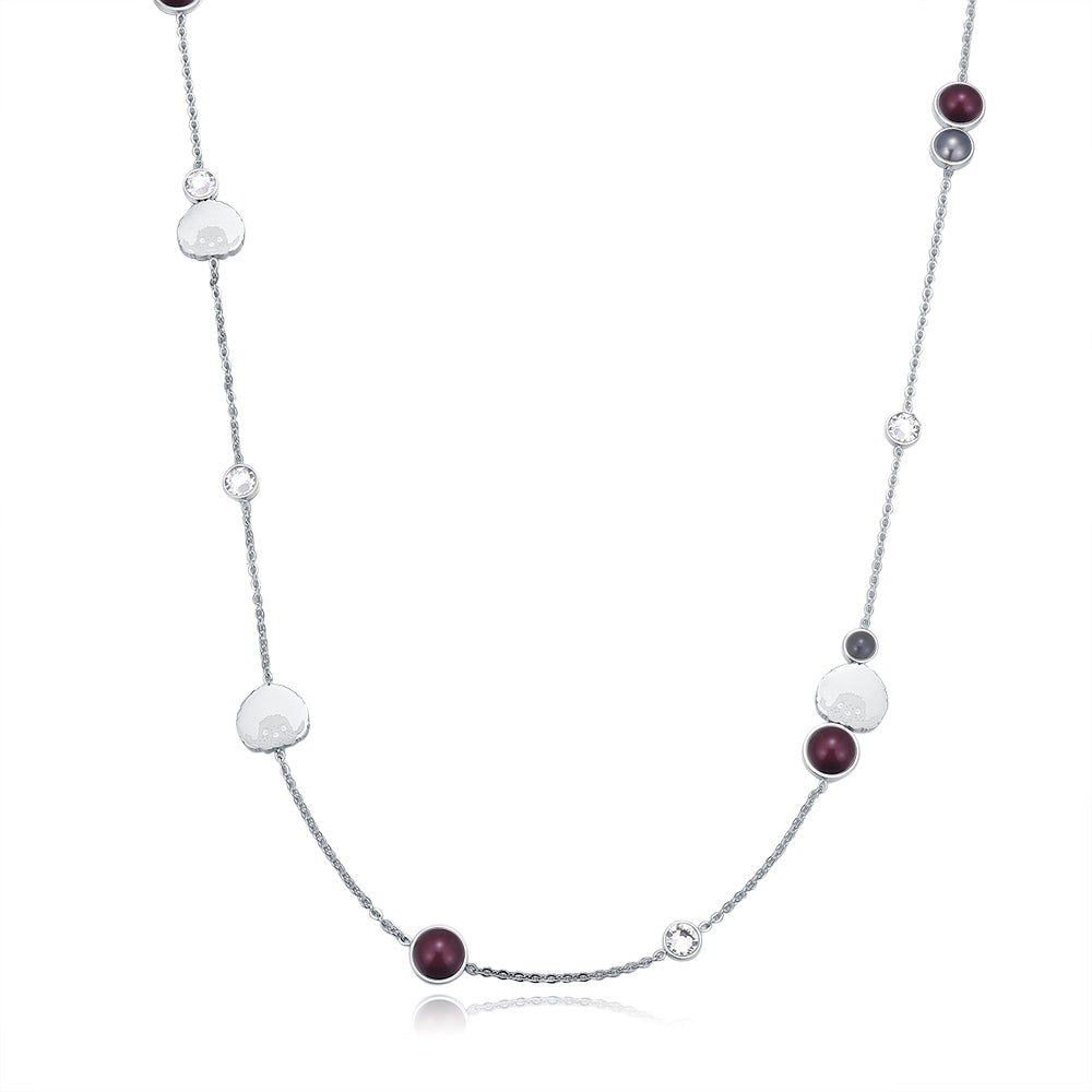 LOGOMANIA NECKLACE(SILVER/PURPLE) image 2