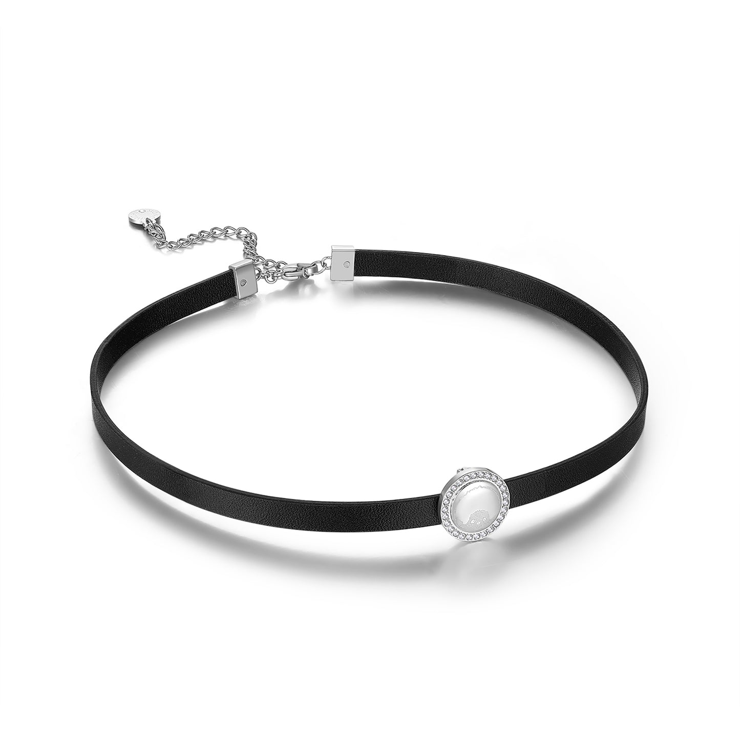 LEATHER CHOKER (SILVER) image 6