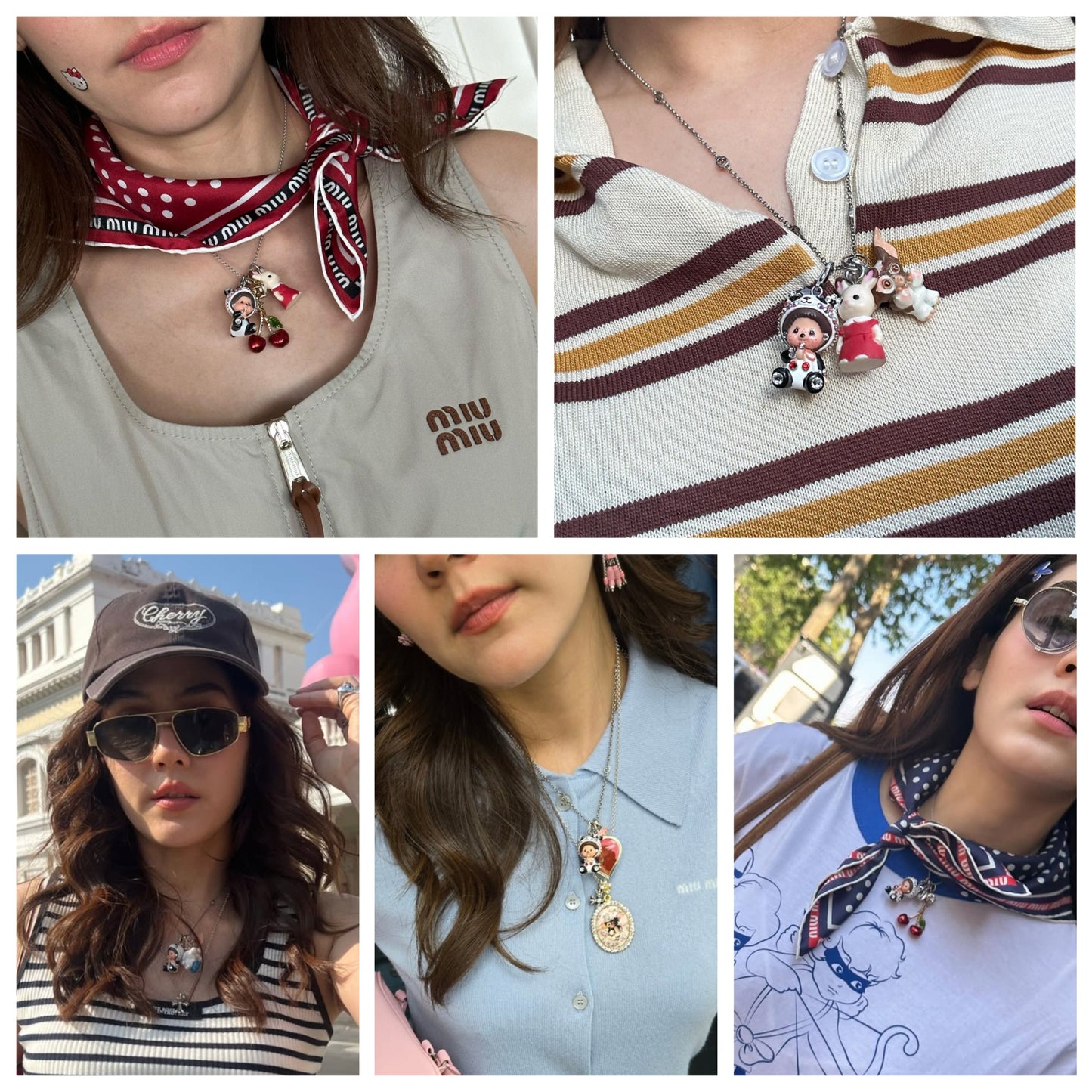 Monchhichi Charm (Black/White Panda)