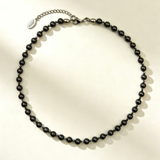 6mm Swarovski Pearl Necklace (Black)
