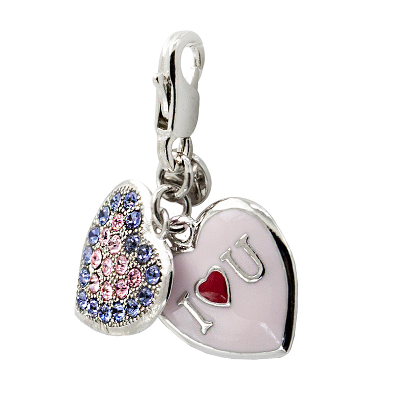 Swarovski Crystal Charm (I Love U)
