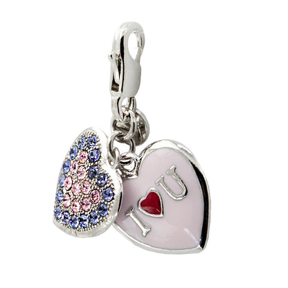Swarovski Crystal Charm (I Love U)