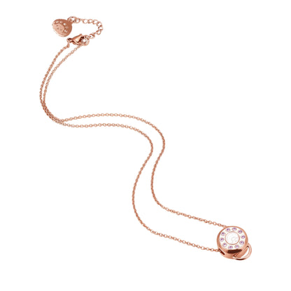 Signature Charm Carrier Necklace (Short) Rosegold