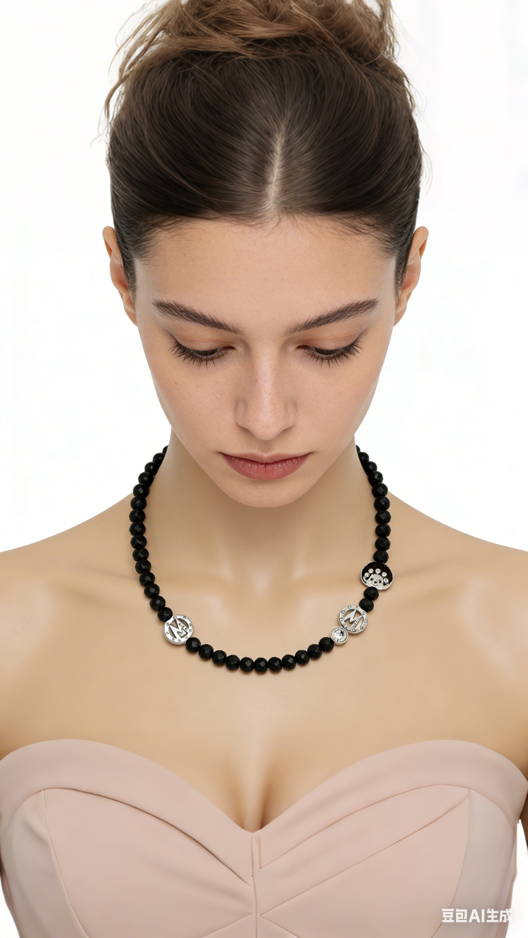 Monchhichi Logomania Black Swan Necklace