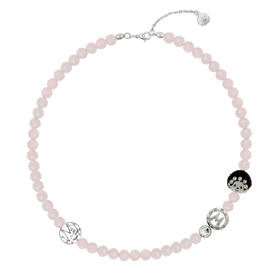 Monchhichi Logomania Pink Crystal Necklace