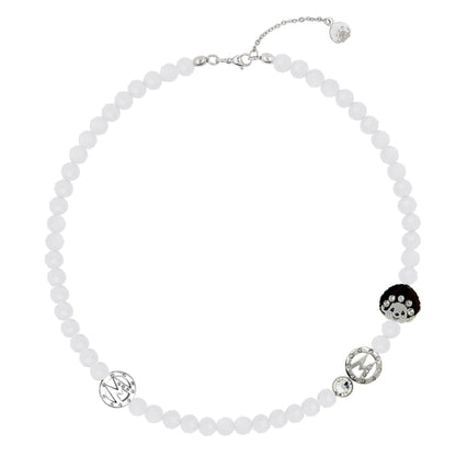 Monchhichi Logomania White Jade Necklace