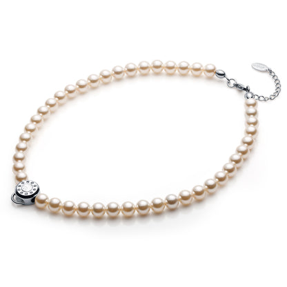 8MM PEARL NECKLACE(CREAMROSE) image 2