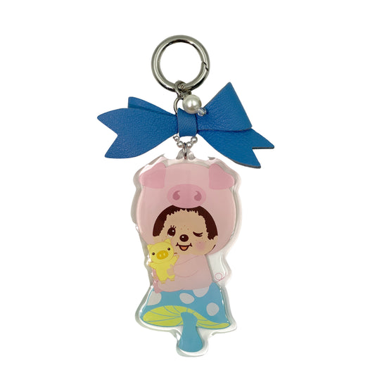 LEATHER BOW KEYCHAIN(PIG) image 0