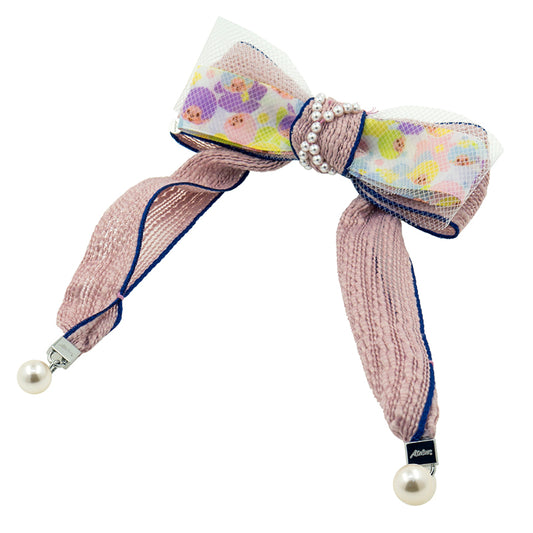 WAVY BOW STRAP CLIP(PINK) image 0