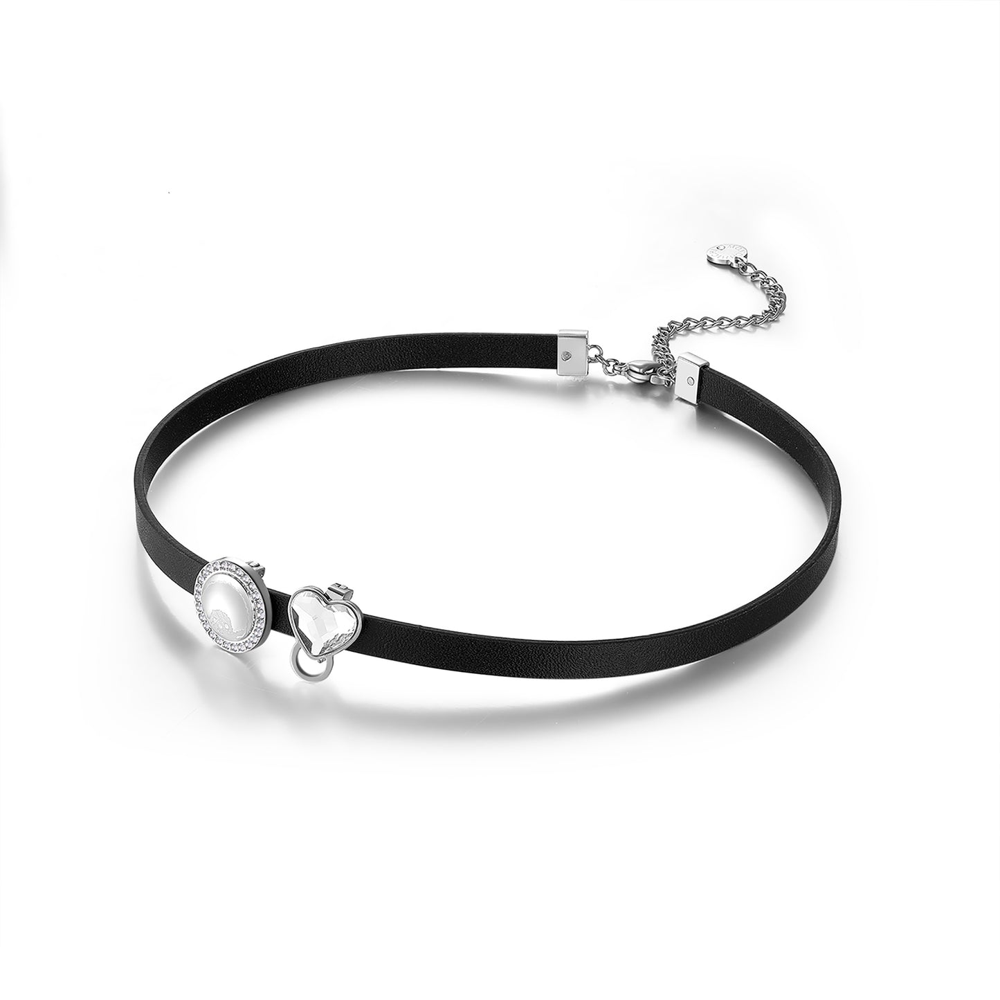 LEATHER CHOKER (SILVER) image 0