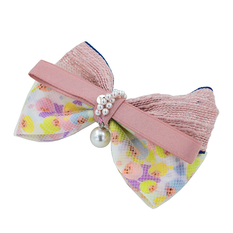 WAVY BOW CLIP(PINK) image 0
