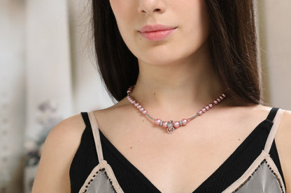 SS BEAD NECKLACE(POWDERPINK) image 1